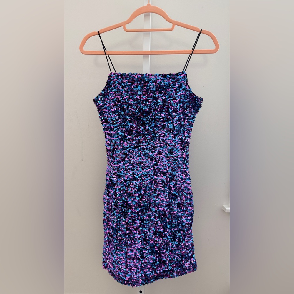 Cami Mini Dress Blue‎ Purple Night Out Party size L - Picture 2 of 8